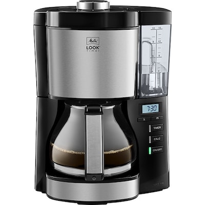 Melitta Look Timer 1025-18 Kaffeemaschine Schwarz/Edelstahl 10 Tassen