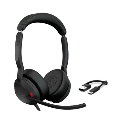 Jabra Evolve2 50 MS Stereo kabelgebunden Headset schwarz USB-A/C
