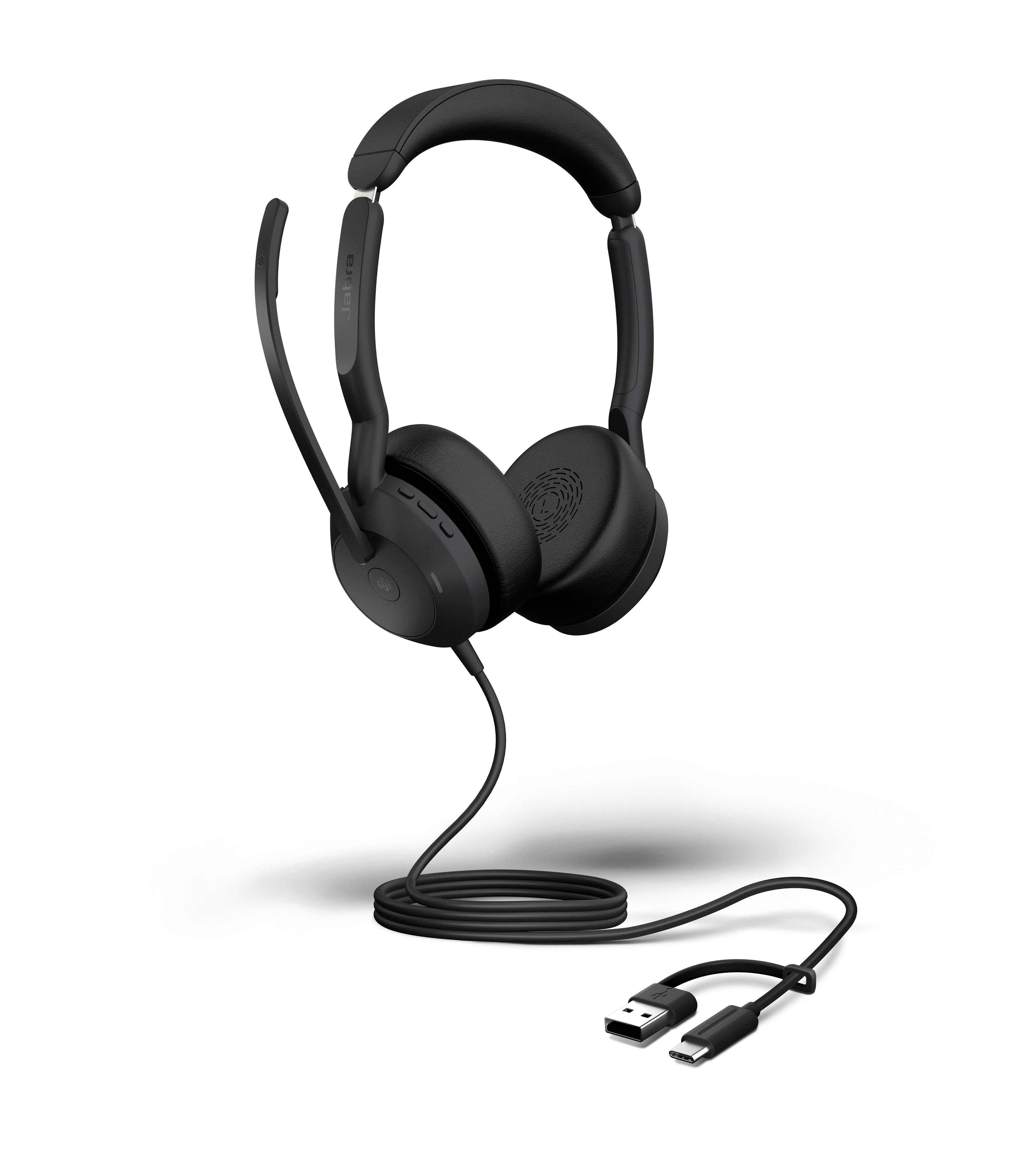 Jabra Evolve2 50 UC Stereo kabelgebunden Headset schwarz USB-A/C