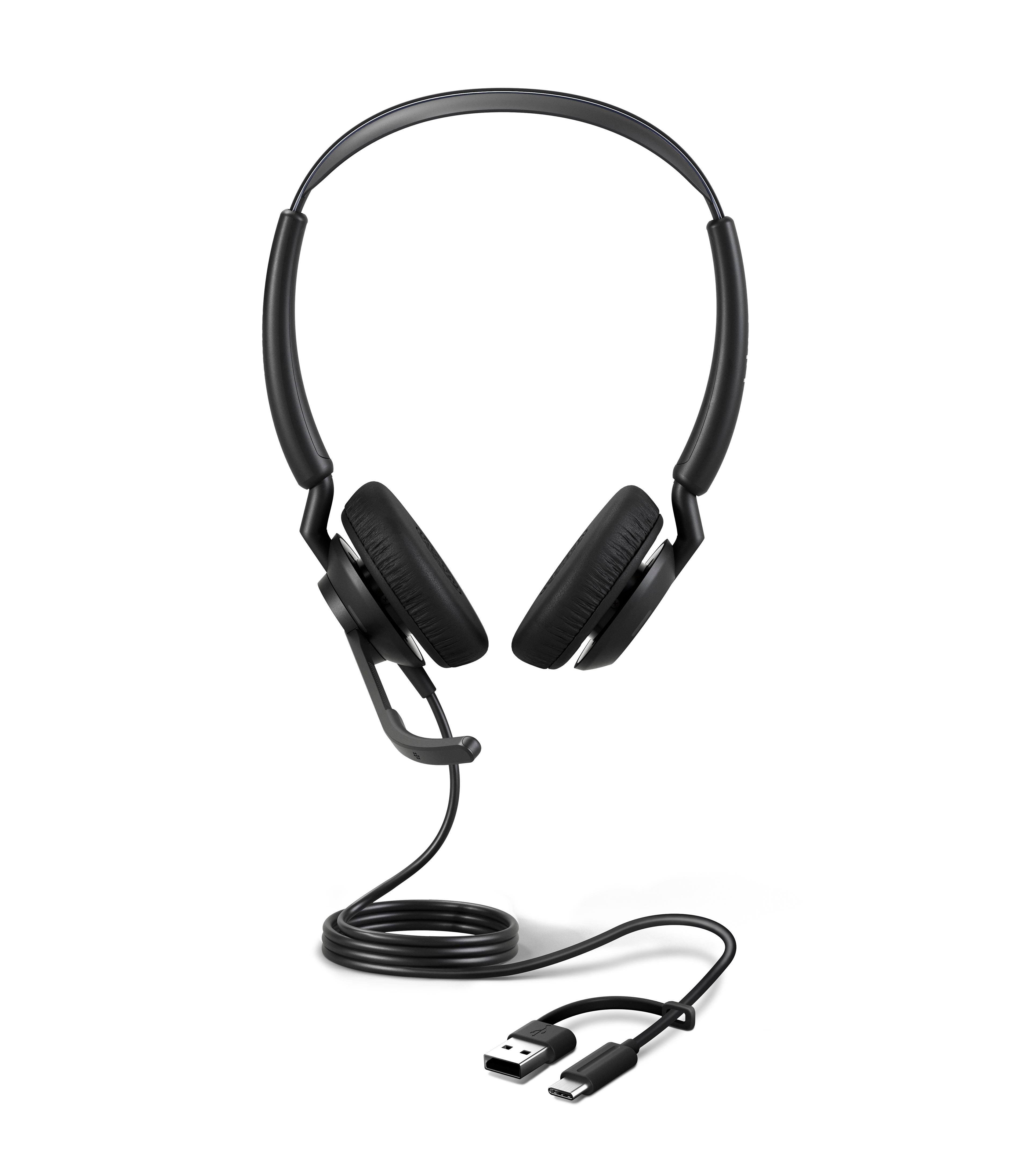 Jabra Engage 50 II Stereo Headset USB-C/A + Link-Adapter (Steuereinheit), MS-Teams
