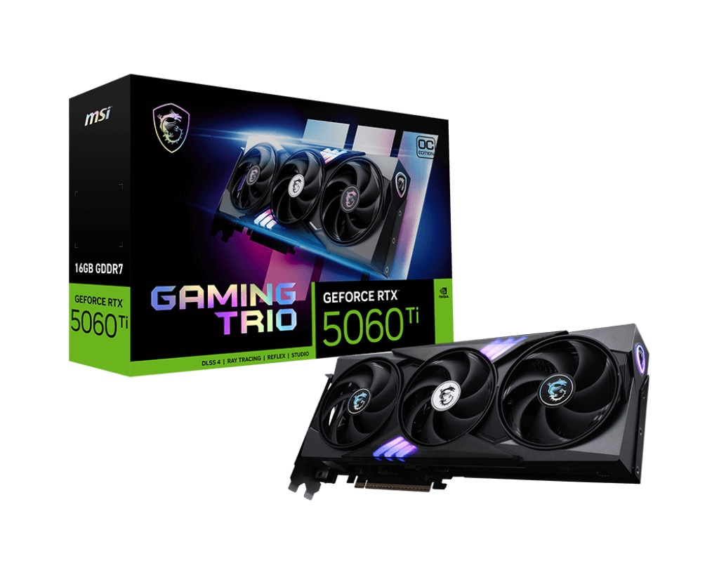MSI GeForce RTX 5060 Ti 16G GAMING TRIO OC 16GB GDDR7 Grafikkarte, HDMI/DP