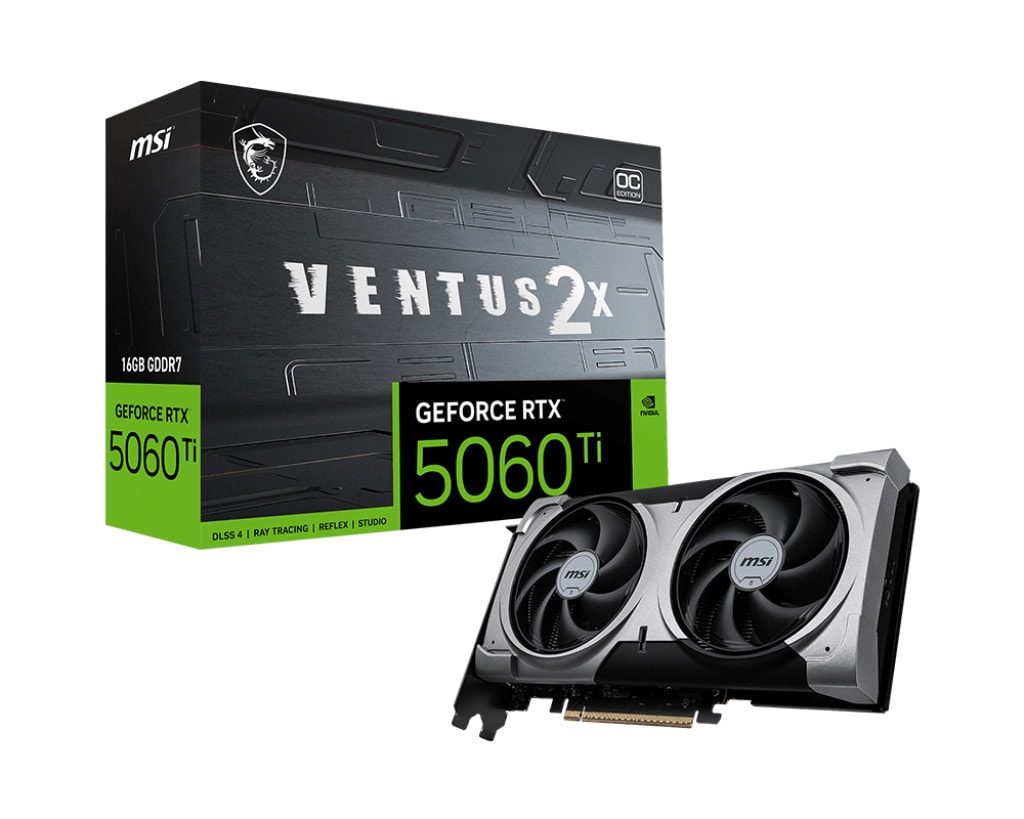 MSI GeForce RTX 5060 Ti 16G VENTUS 2X OC PLUS 16GB GDDR7 Grafikkarte, HDMI/DP