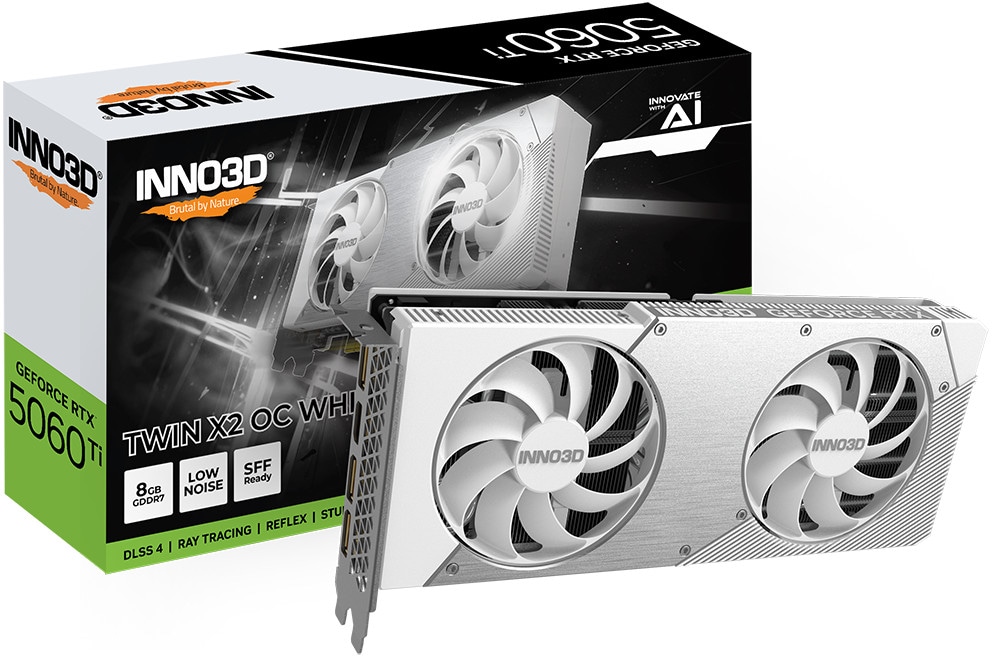INNO3D GeForce RTX 5060 Ti Twin X2 OC White 8GB Grafikkarte DP/HDMI