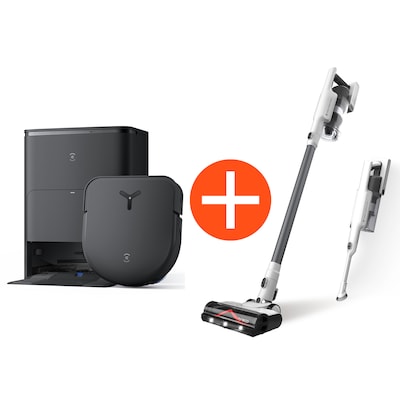 ECOVACS X5 OMNI Saugroboter mit Wischfunktion + TINECO A30S PLUS Akku Stielstaubsauger