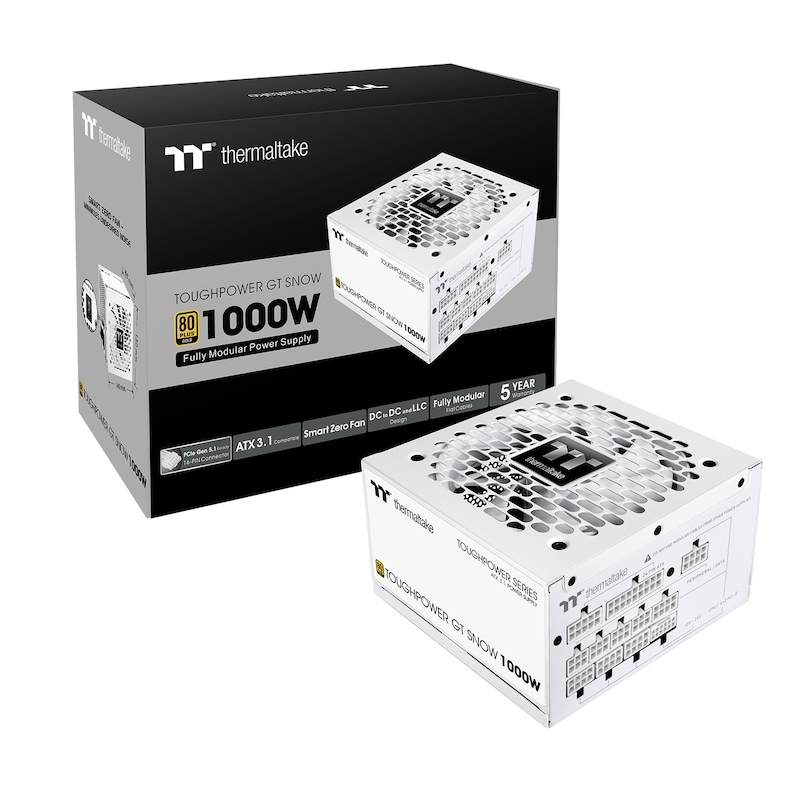 GT 1 günstig Kaufen-Thermaltake ToughPower GT Snow 1200W ATX3.1. Thermaltake ToughPower GT Snow 1200W ATX3.1 <![CDATA[• ATX Netzteil mit 1200 W Leistung • vollmodulares Kabelmanagement • Zertifiziert nach 80+ Gold]]>. 