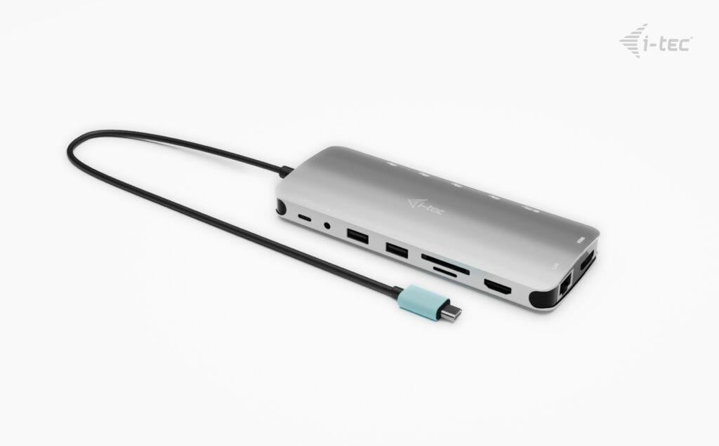 i-tec USB-C 4K Metal Nano Dock - 2x HDMI, 4x USB-C (10Gbps), 1x USB-A (10Gbps), 2x USB-A 2.0, Audio, SD/TF, LAN 1 Gbps, PD 3.1 (140W)