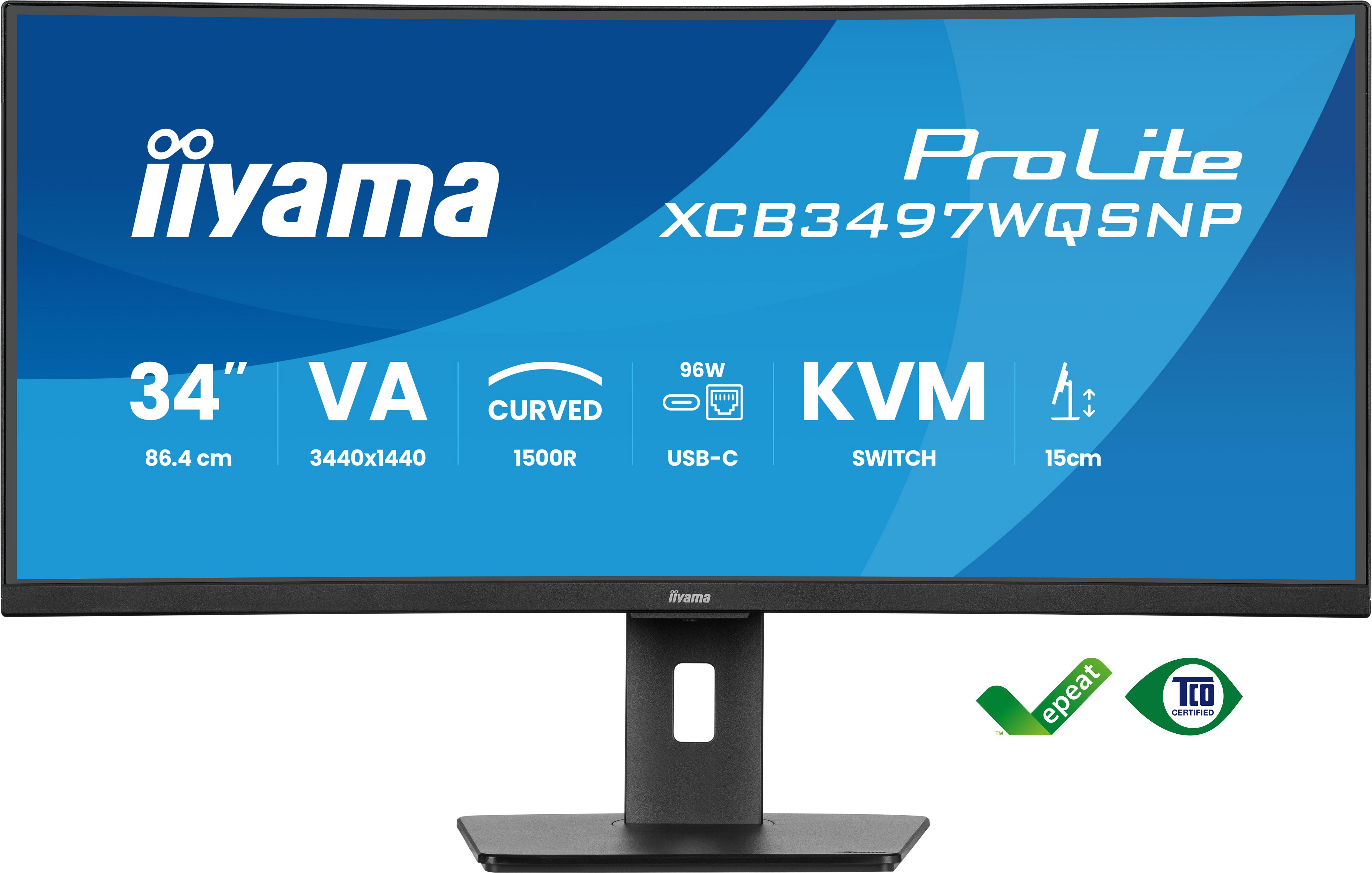 iiyama ProLite XCB3497WQSNP-B1 34 Zoll UWQHD VA Panel 21:9 120 Hz Curved Monitor