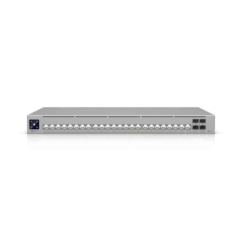 SFP günstig Kaufen-Ubiquiti UniFi USW-Pro-HD-24 Etherlighting Switch. Ubiquiti UniFi USW-Pro-HD-24 Etherlighting Switch <![CDATA[• Smart Managed Switch • 24 RJ45-Ports (22x 2.5G-LAN, 2x 10G-LAN) • Zusätzliche Ports: 4x SFP+ • Kühlung: aktiv, Rack-Kompatibel (1HE), inkl. Mon