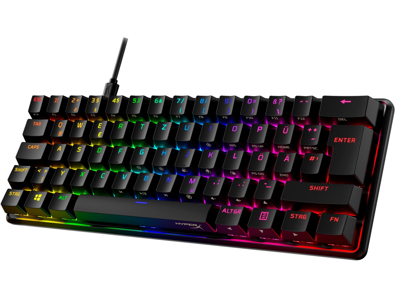 HyperX Alloy Origins 60 Gaming Tastatur kabelgebunden, Schwarz