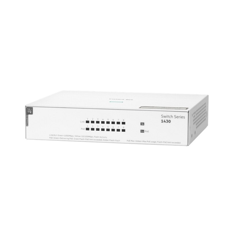 Flummi,100 günstig Kaufen-HPE Aruba Instant On 1430 8G 64W unmanaged Switch. HPE Aruba Instant On 1430 8G 64W unmanaged Switch <![CDATA[• Switch • 8 PoE-Anschlüsse RJ-45 10/100/1000 der Klasse 4 • Switching-Leistung: 16 Gbit/s • Durchsatz: 11,90 Mpps • Speicher und Prozessor: 128-