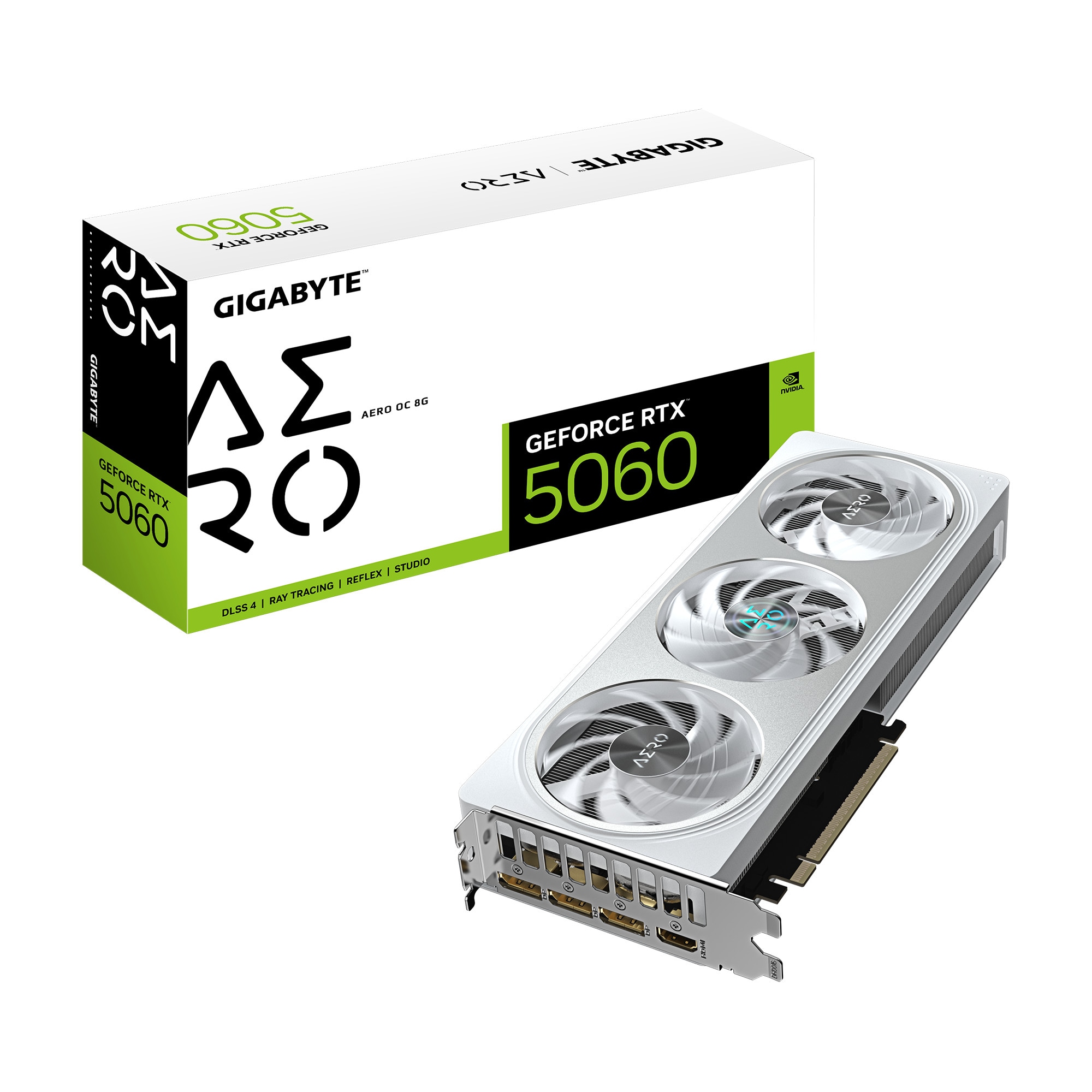 Gigabyte RTX 5060 AERO OC 8GB GDDR7 Triple Fan White
