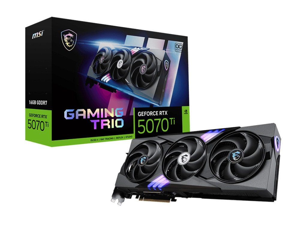 MSI GeForce RTX 5070 Ti 16G GAMING TRIO OC 16GB GDDR7 Grafikkarte, 1x HDMI, 3x DP