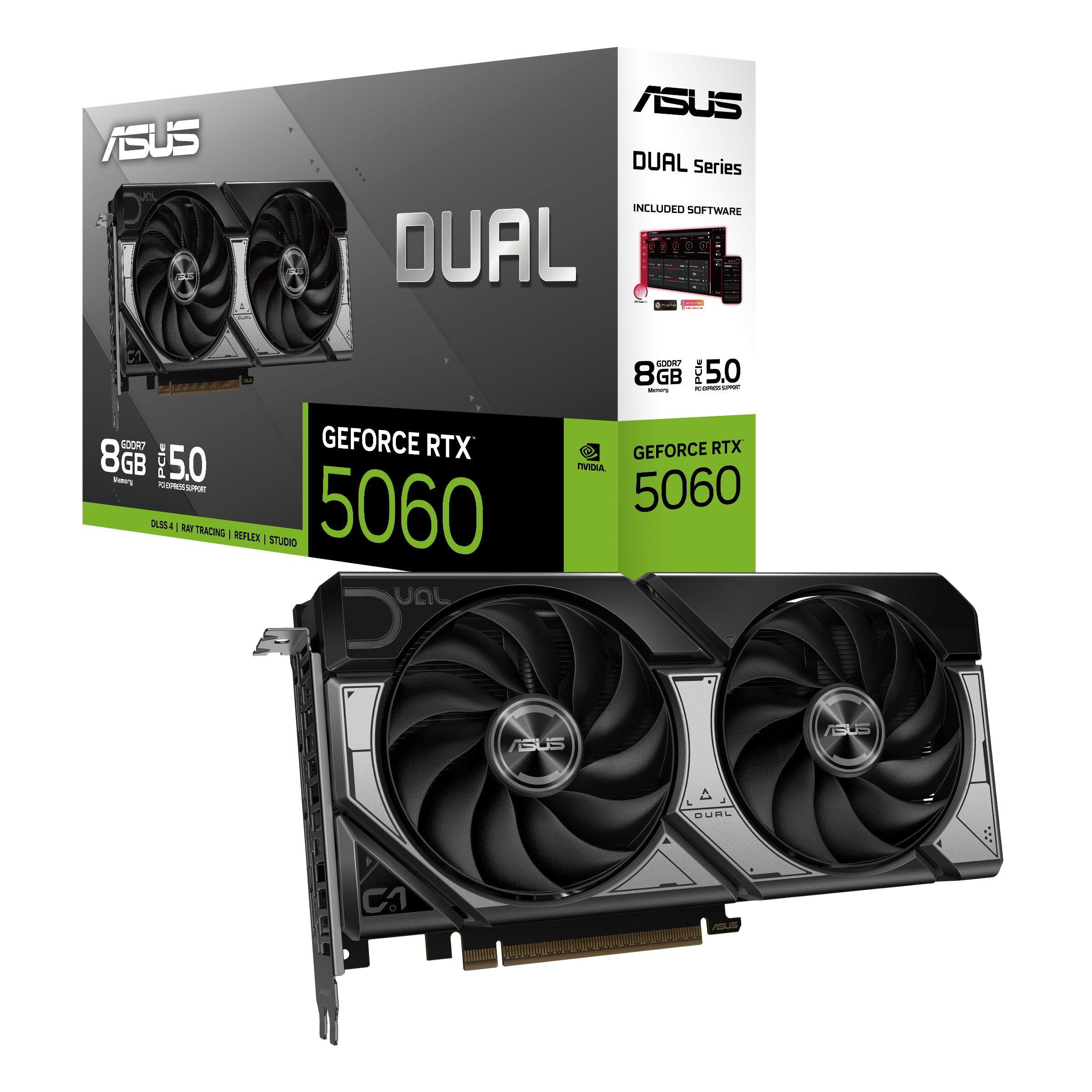 ASUS DUAL GeForce RTX 5060 8GB Grafikkarte DUAL-RTX5060-OAC8G GDDR7 DP/HDMI