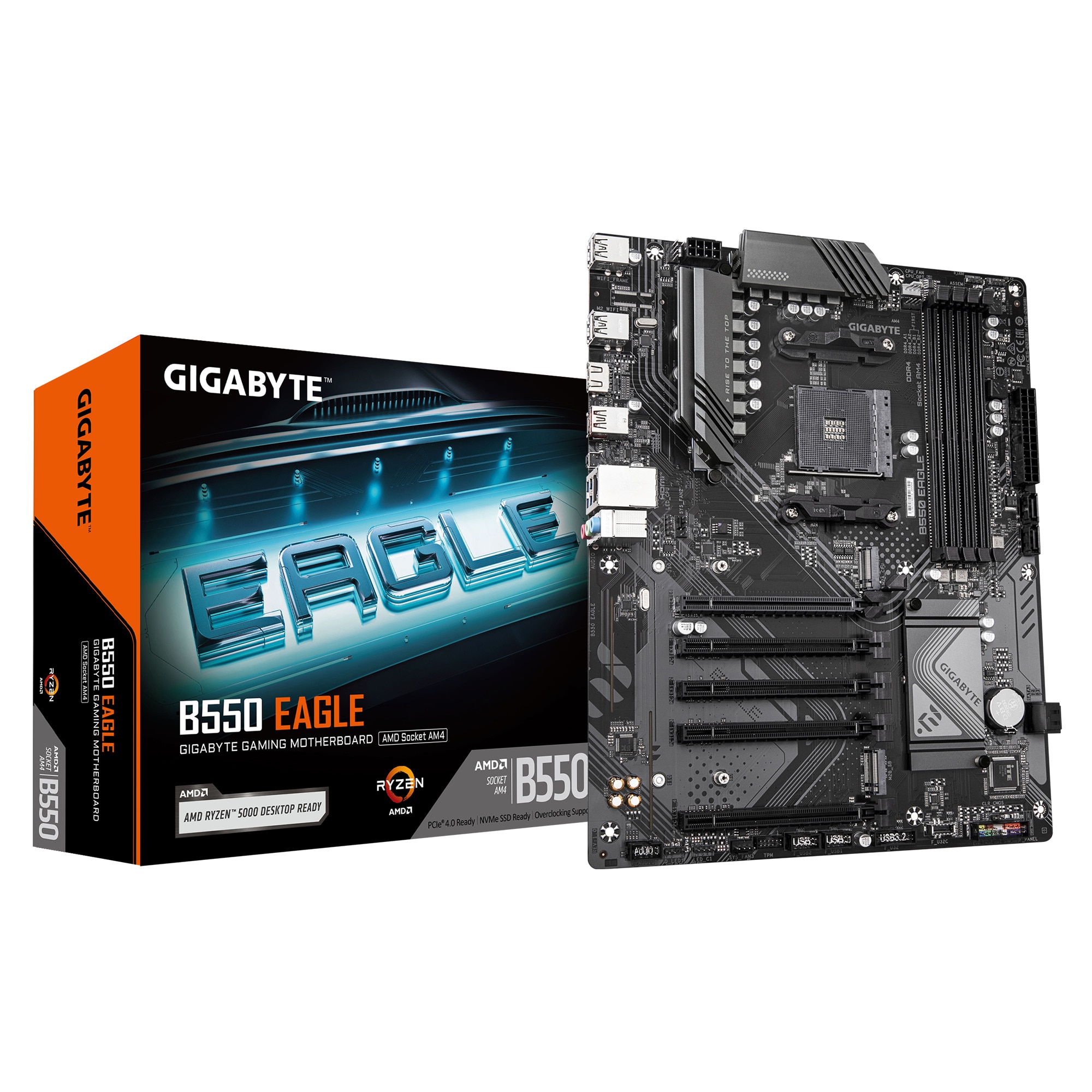 GIGABYTE B550 EAGLE Mainboard – AMD Ryzen 5000 G-Serie CPUs, 10+3+1 Phasen VRM - Image 3