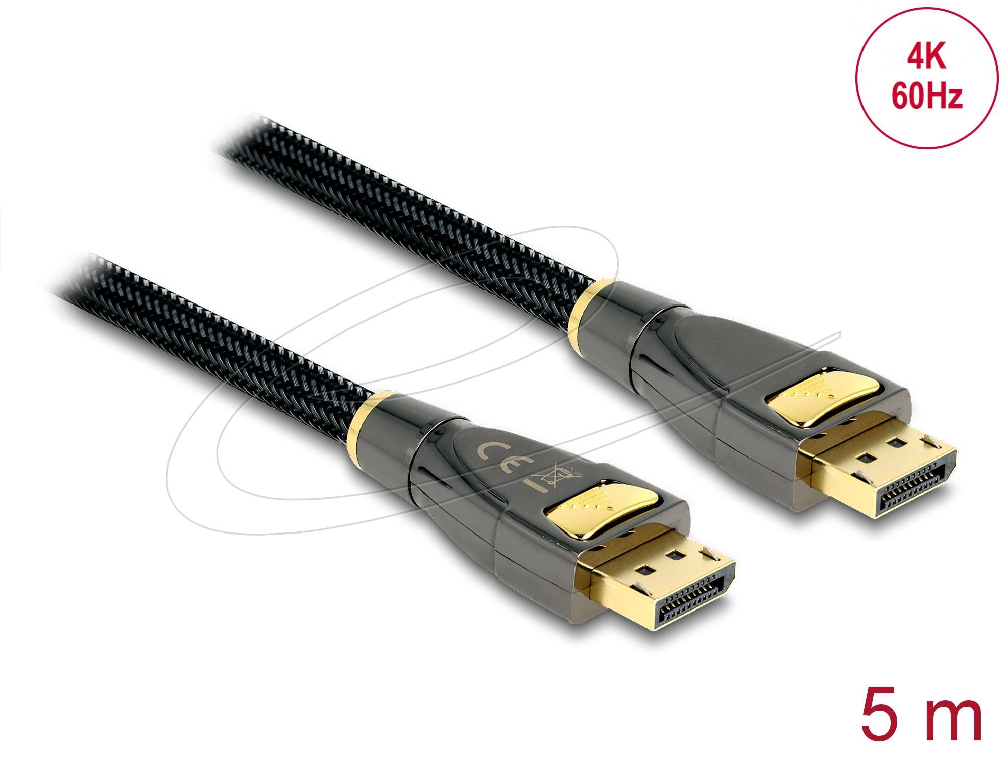 Delock Kabel DisplayPort 1.2 Stecker/ DisplayPort Stecker 4K 60 Hz 5 m Premium
