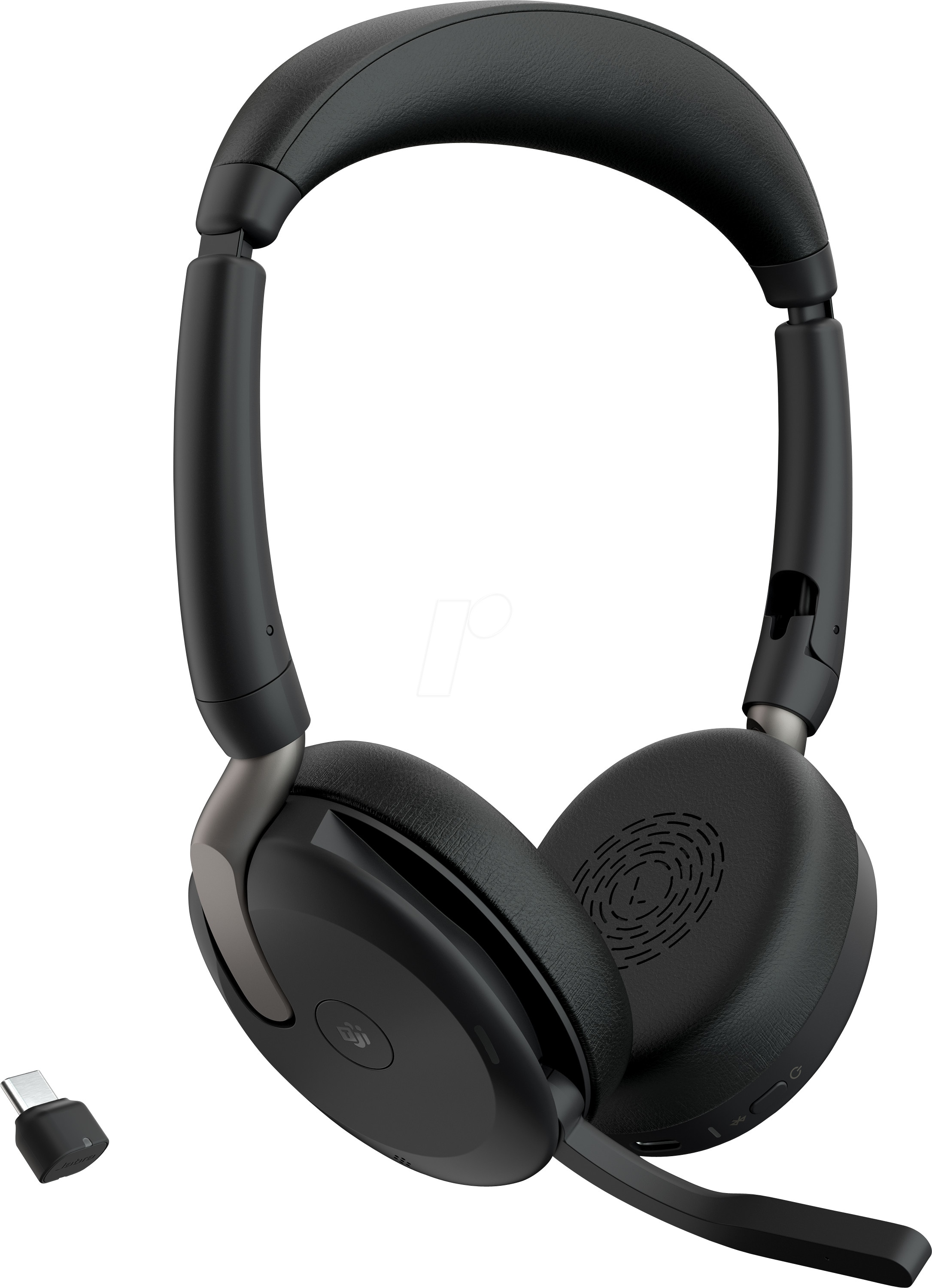 Jabra Evolve2 65 Flex MS Stereo USB Headset schwarz USB-C inkl. Wireless-Charging-Pad
