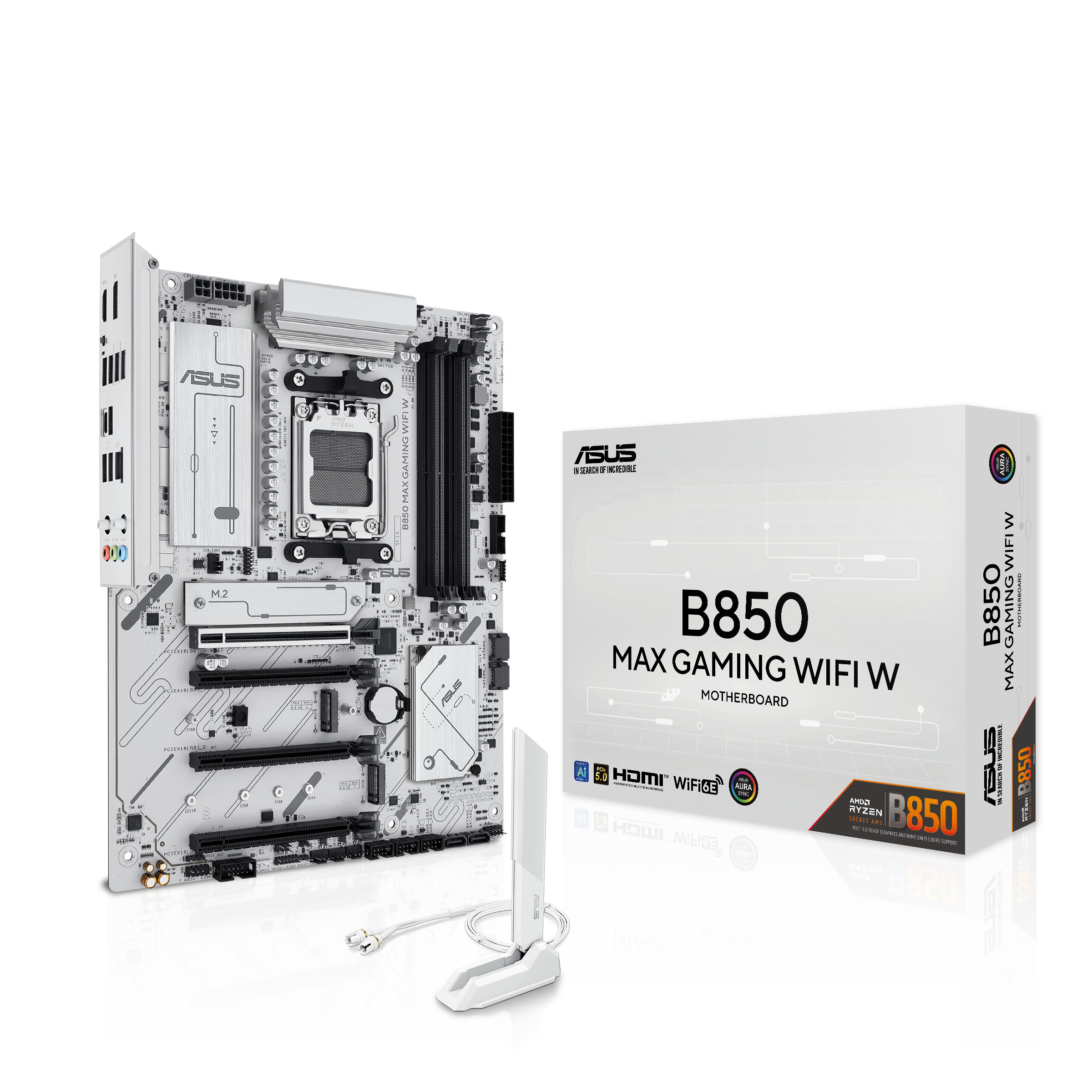 ASUS B850 MAX GAMING WIFI WHITE Mainboard - AMD B850 - AMD AM5 - DDR5 RAM - ATX - Bild 6