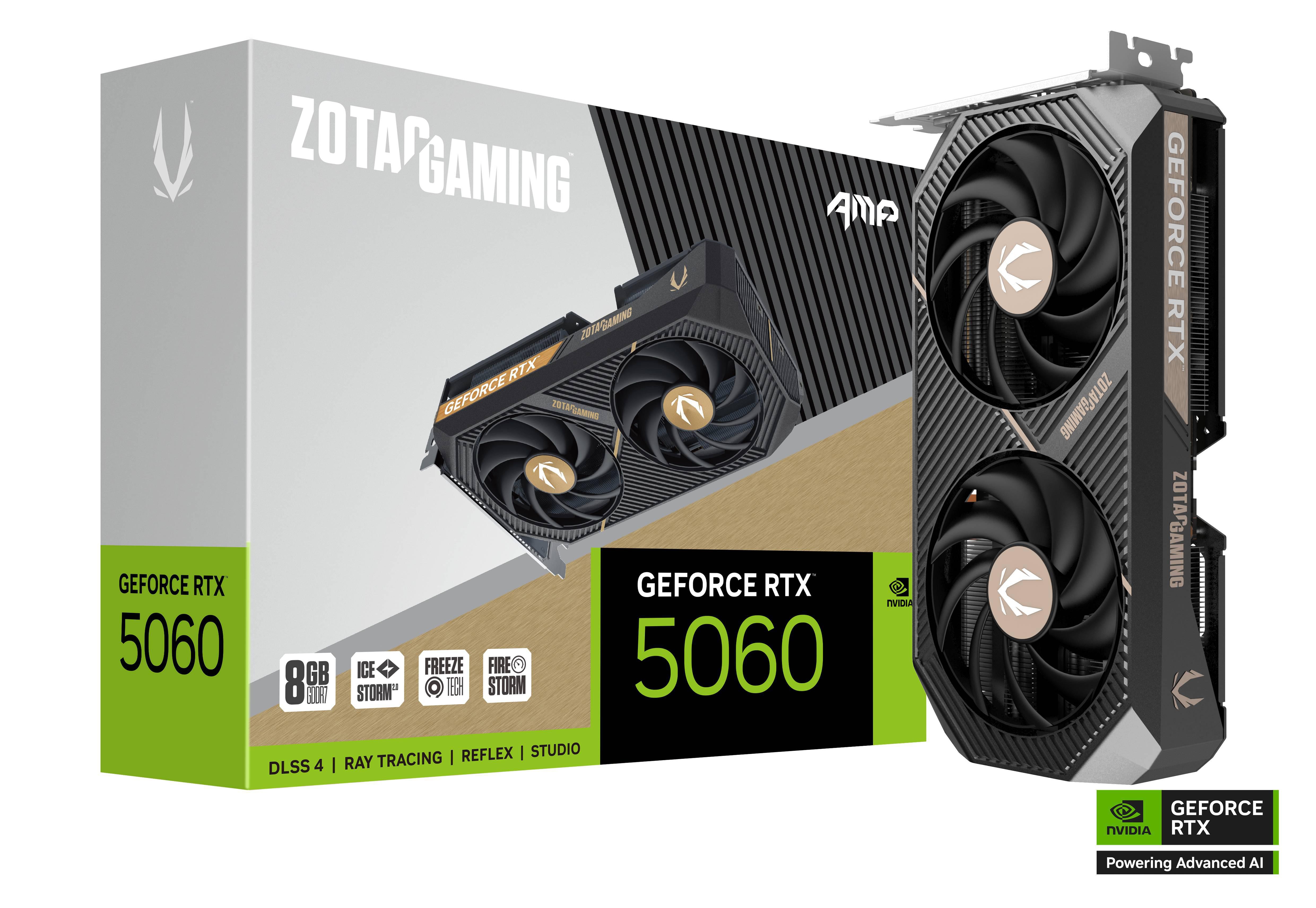 ZOTAC GAMING GeForce RTX 5060 AMP 8GB GDDR7 Grafikkarte 3x DP, 1x HDMI