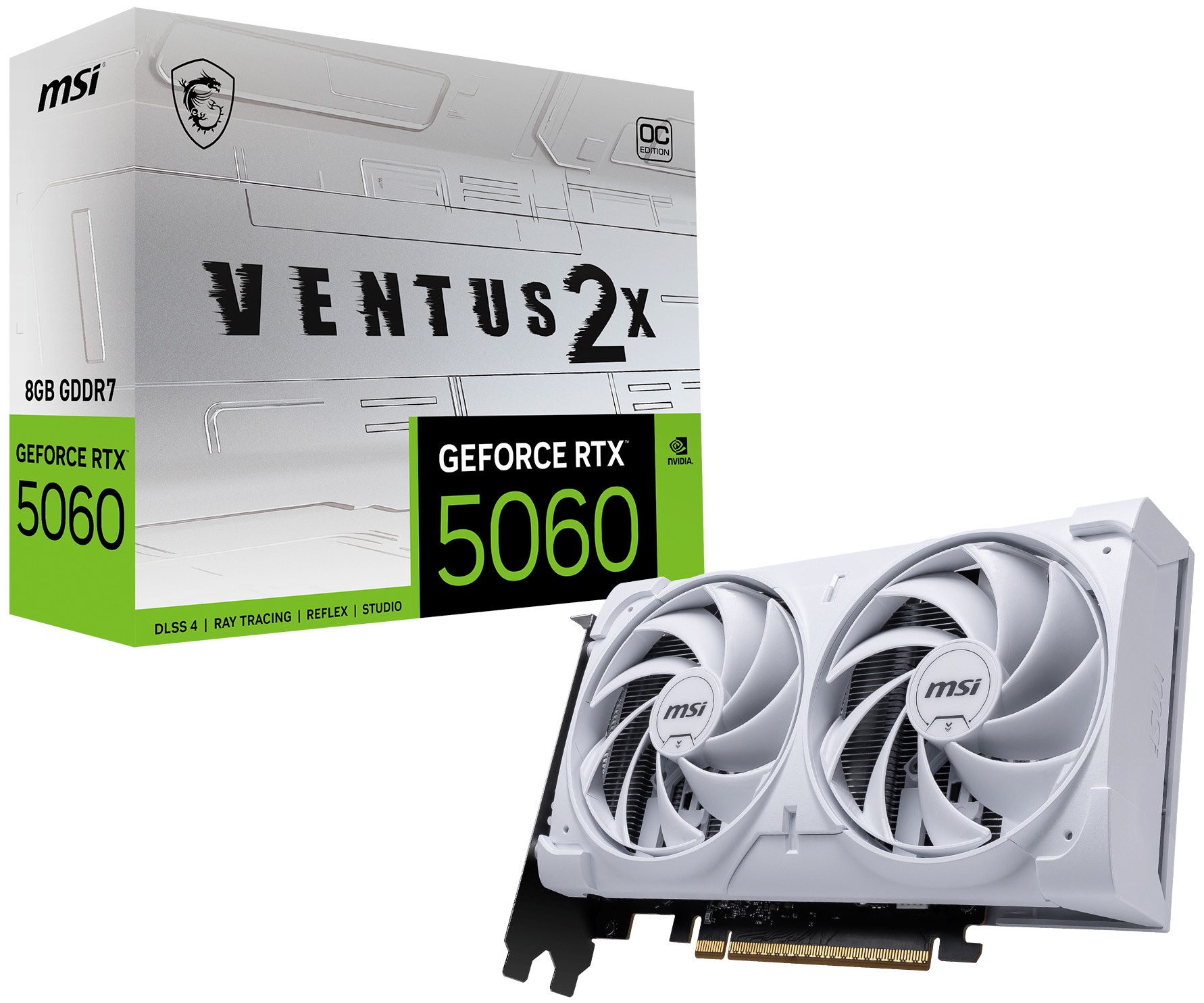 MSI GeForce RTX 5060 8G VENTUS 2X OC White 8GB GDDR7 Grafikkarte, HDMI/DP