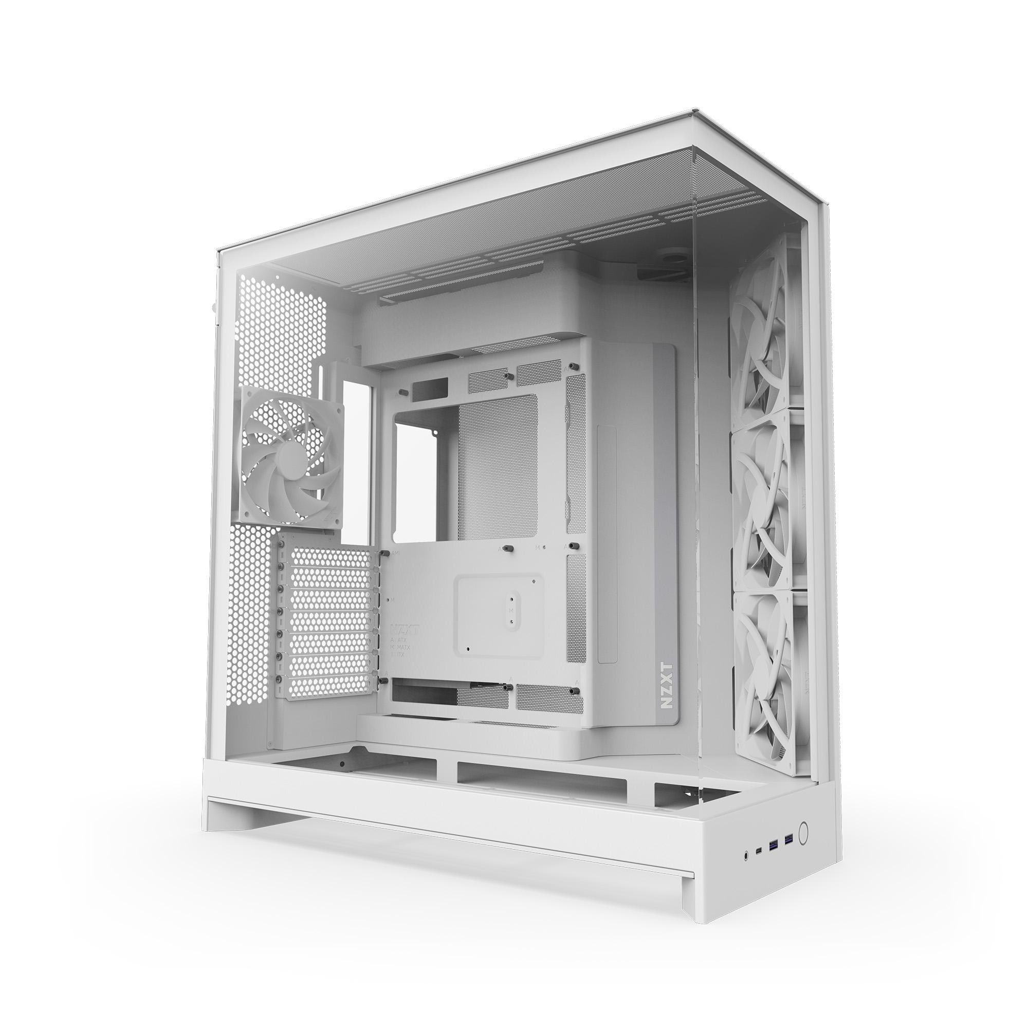 NZXT H9 Flow Gaming PC Gehäuse Midi-Tower All White Seitenfenster