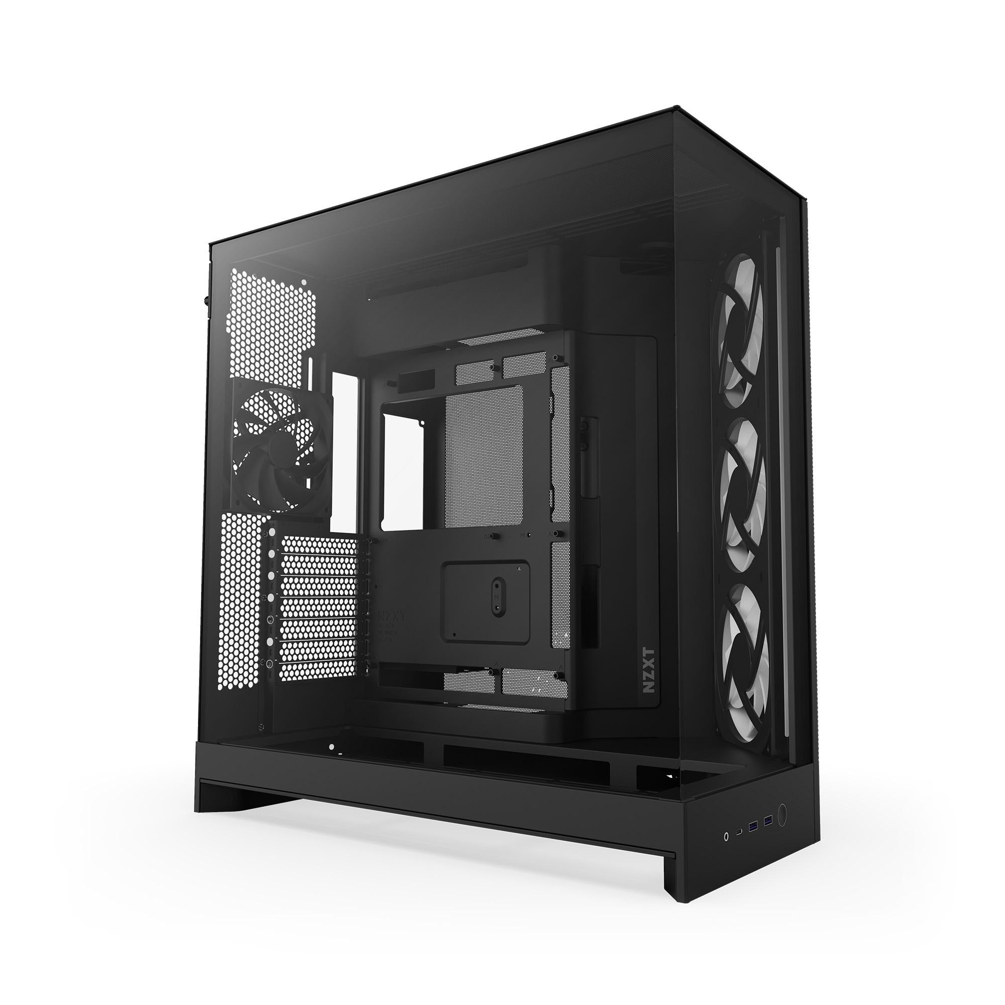 NZXT H9 Flow Gaming PC Gehäuse Midi-Tower All Black Seitenfenster