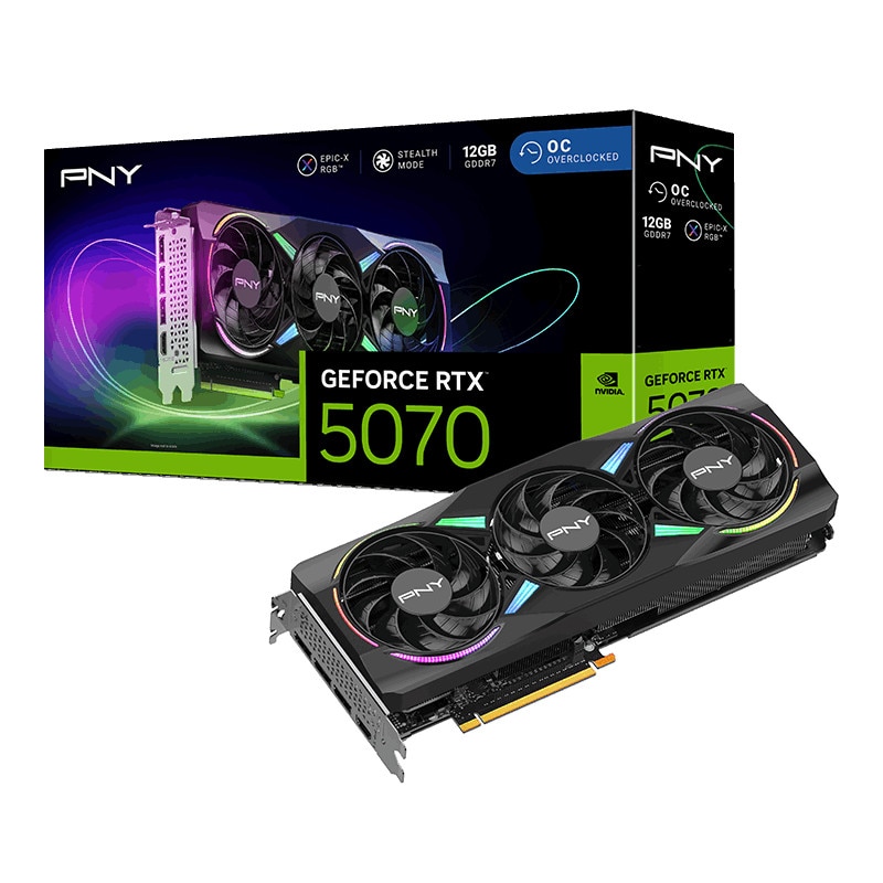PNY GeForce RTX 5070 Triple ARGB OC 12GB Grafikkarte 3xDP/HDMI