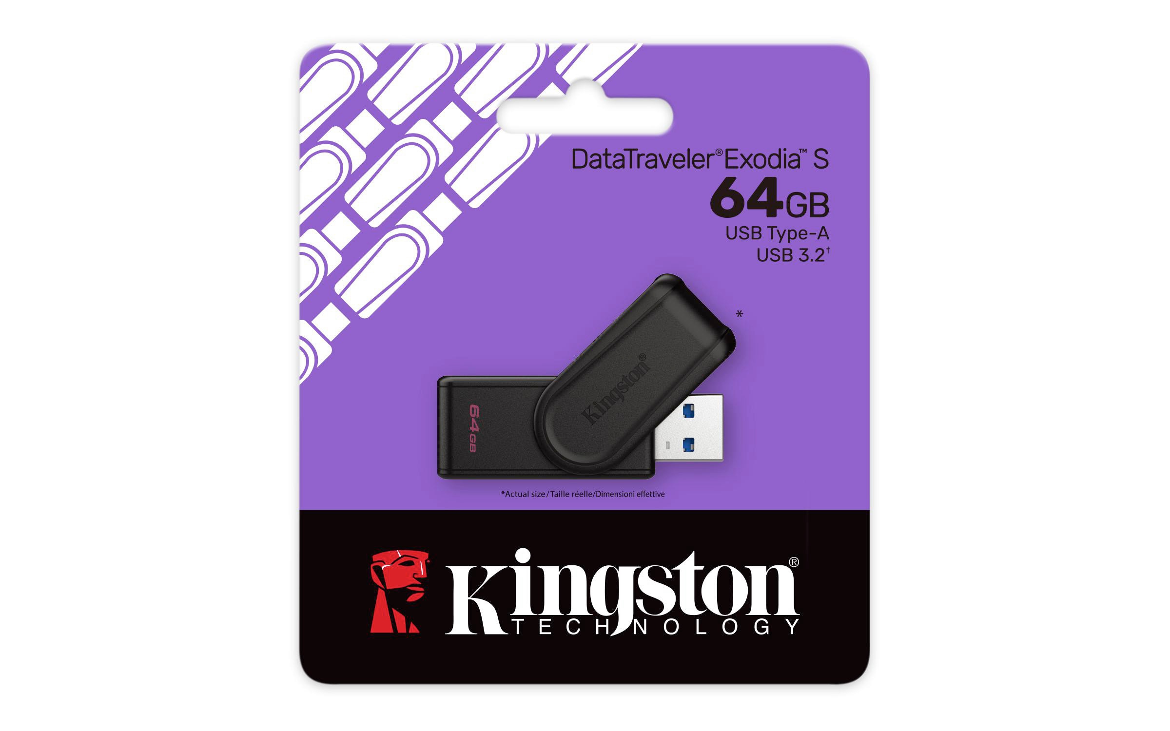 Kingston 64 GB DataTraveler Exodia 3.2 Gen1 USB-Stick Schwarz