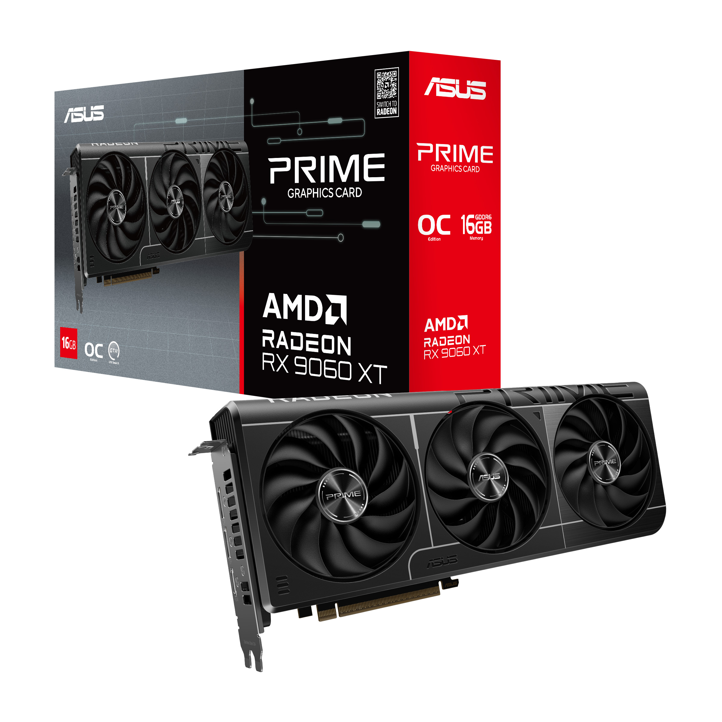 ASUS Prime Radeon RX 9060 XT OC 16GB Grafikkarte - 16GB GDDR6, HDMI, 3x DP - Image 3