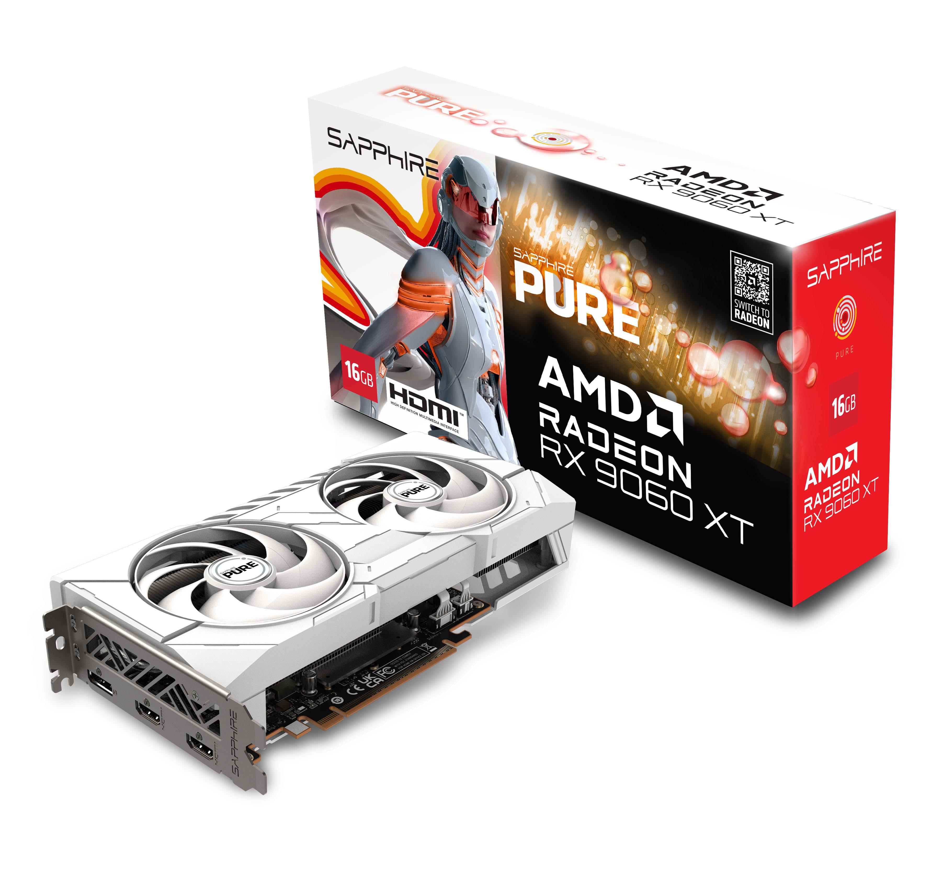 SAPPHIRE Radeon™ PURE RX 9060 XT 16GB White Grafikkarte DP/HDMI