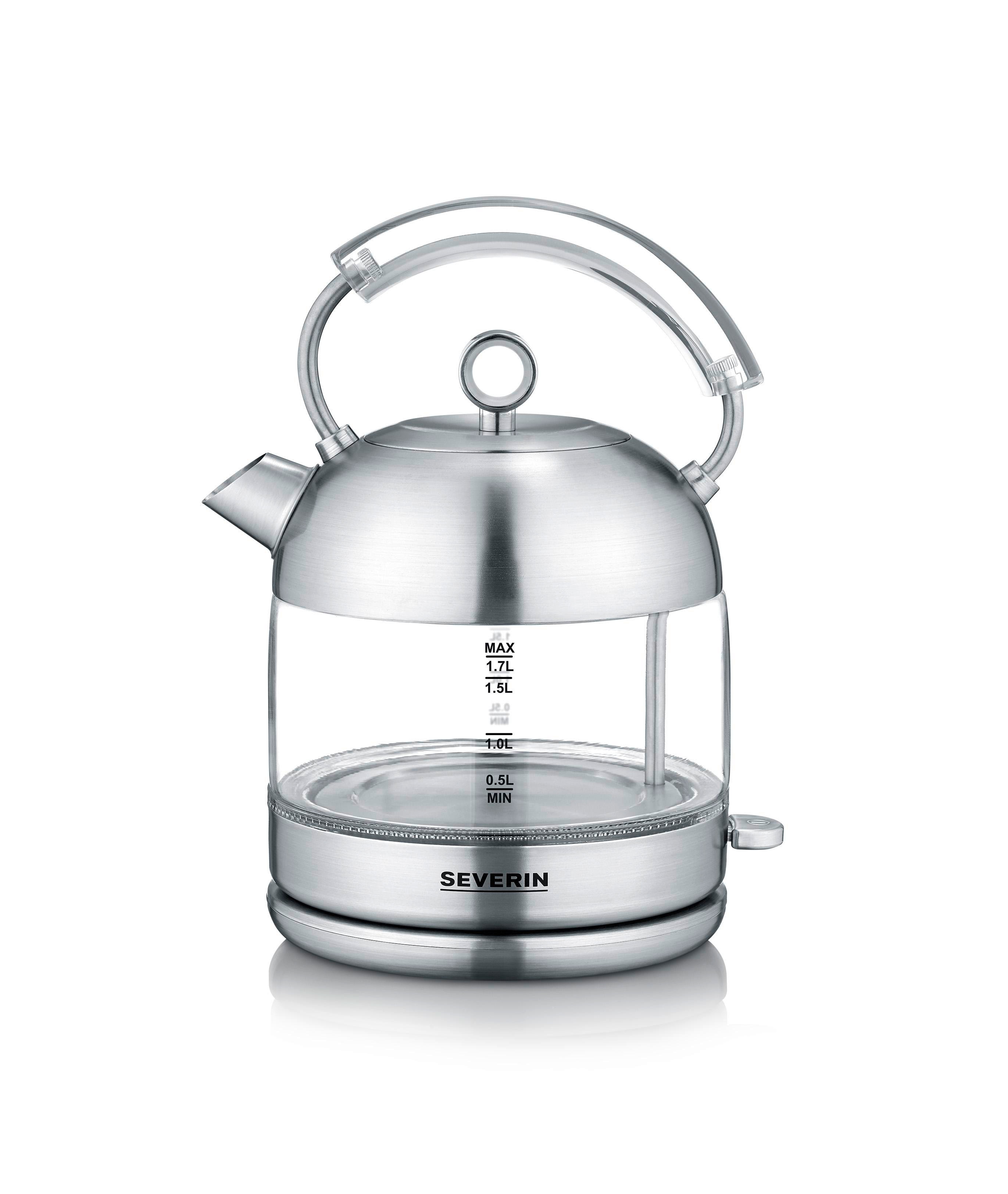 Severin WK 3459 Wasserkocher 2400 W 1,7 L, gebürsteter Edelstahl/Glas - Image 7