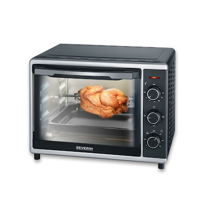Severin TO 2056 Back und Toastofen mit Umluftfunktion 1600W schwarz
