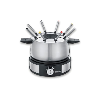 Severin FO 2471 Fondue-Crêpes-Kombi 1500 W Edelstahl schwarz