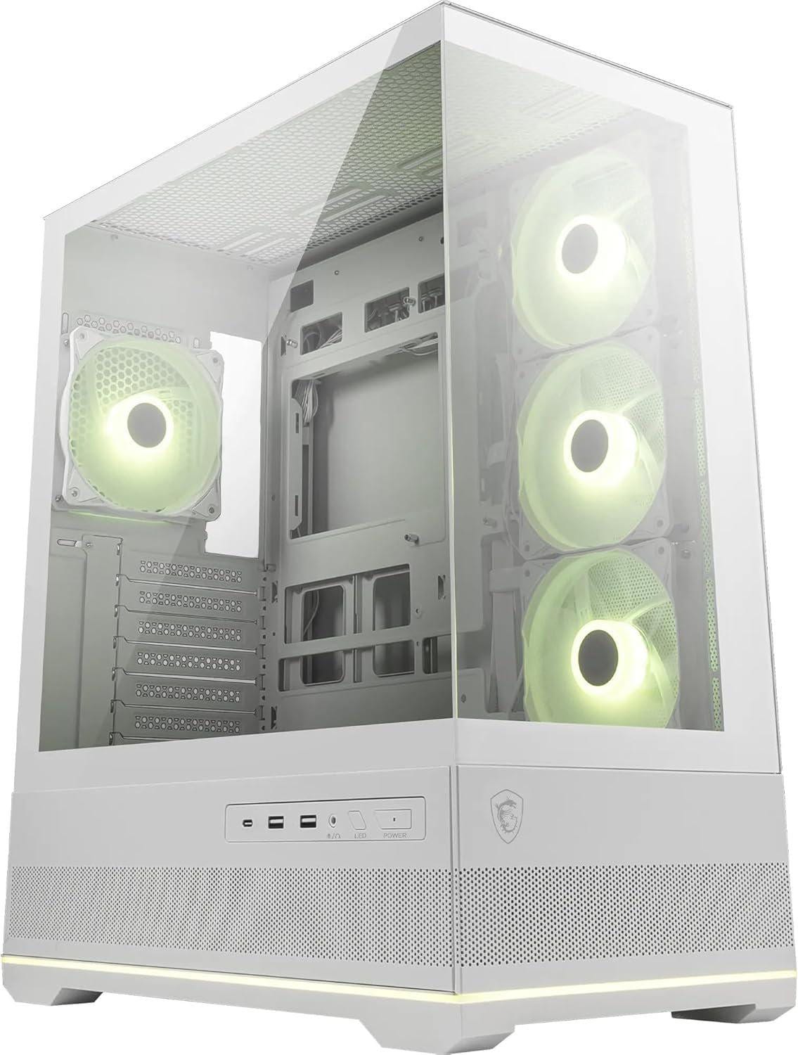 MSI MAG PANO 110R PZ Midi Tower Gaming Gehäuse, Seitenfenster, Weiß