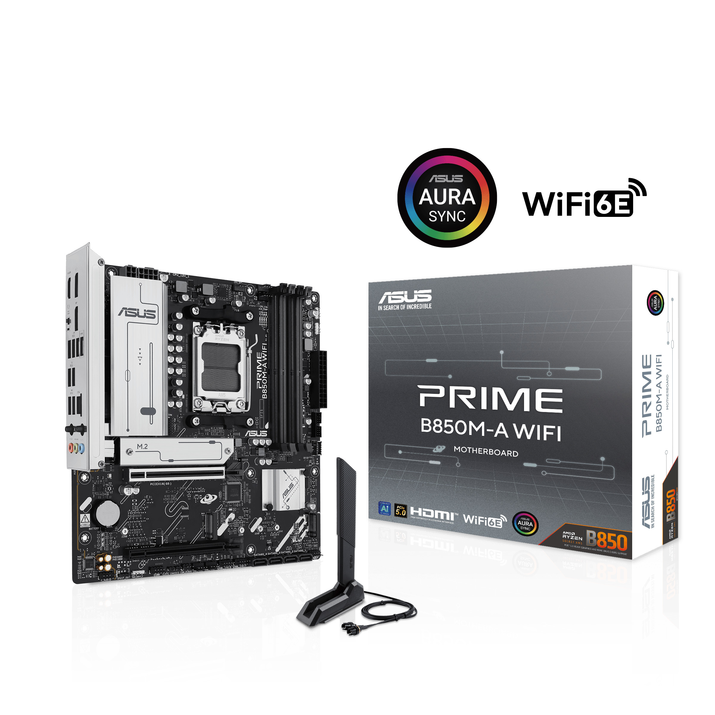 Asus B850m Mainboard Am5 Micro Atx Prime B850m-A Wlan Ddr5 Wlan 6E 2,5Gbe Lan - Bild 5