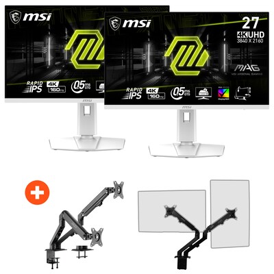 MSI 2x  MAG 274URFWDE 69cm (27″) 4K UHD IPS Gaming Monitor + Gratis Monitorarm | 04711377170055