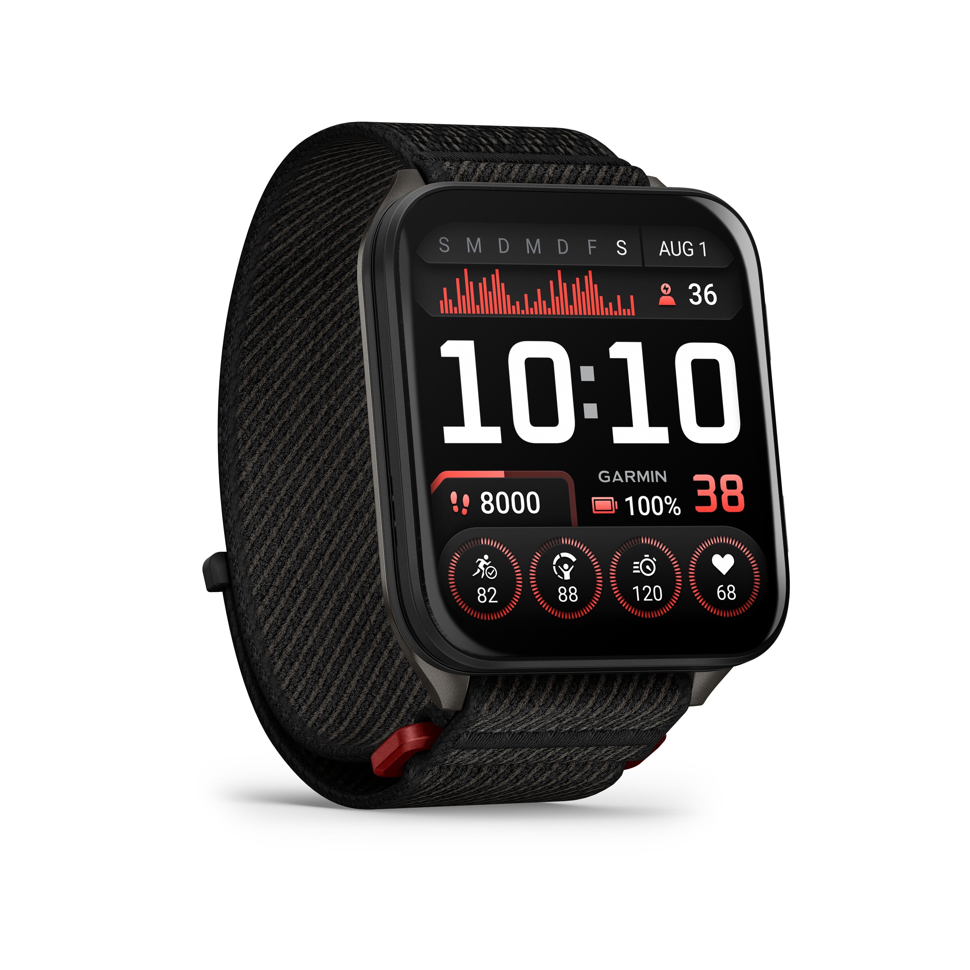 Garmin Venu X1 Schwarz mit ComfortFit-Nylonarmband Schwarz