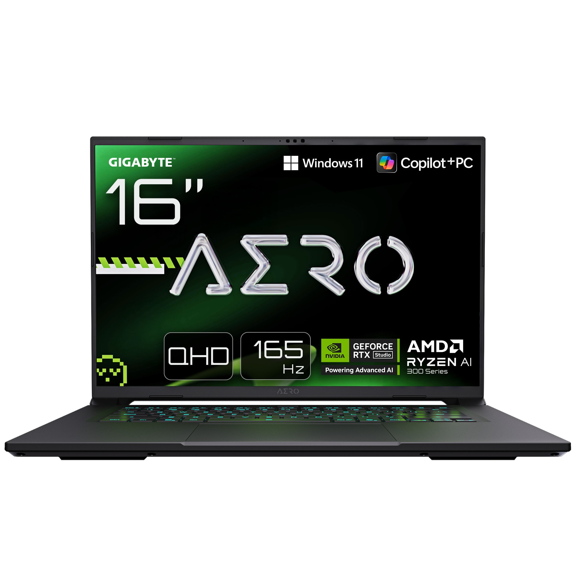 GIGABYTE AERO X16 2WH Gaming Laptop 16" QHD+ 165Hz Ryzen AI 9 HX 370 32GB/2TB SSD RTX5070 Win11 Pro