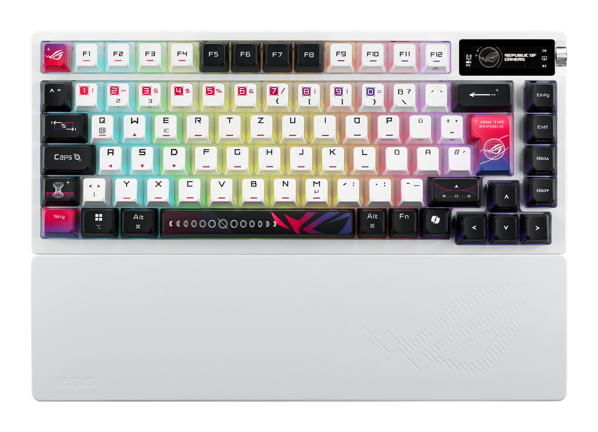 ASUS ROG Azoth X 75% Gaming Tastatur kabelgebunden / kabellos (Bluetooth / Funk), Schwarz