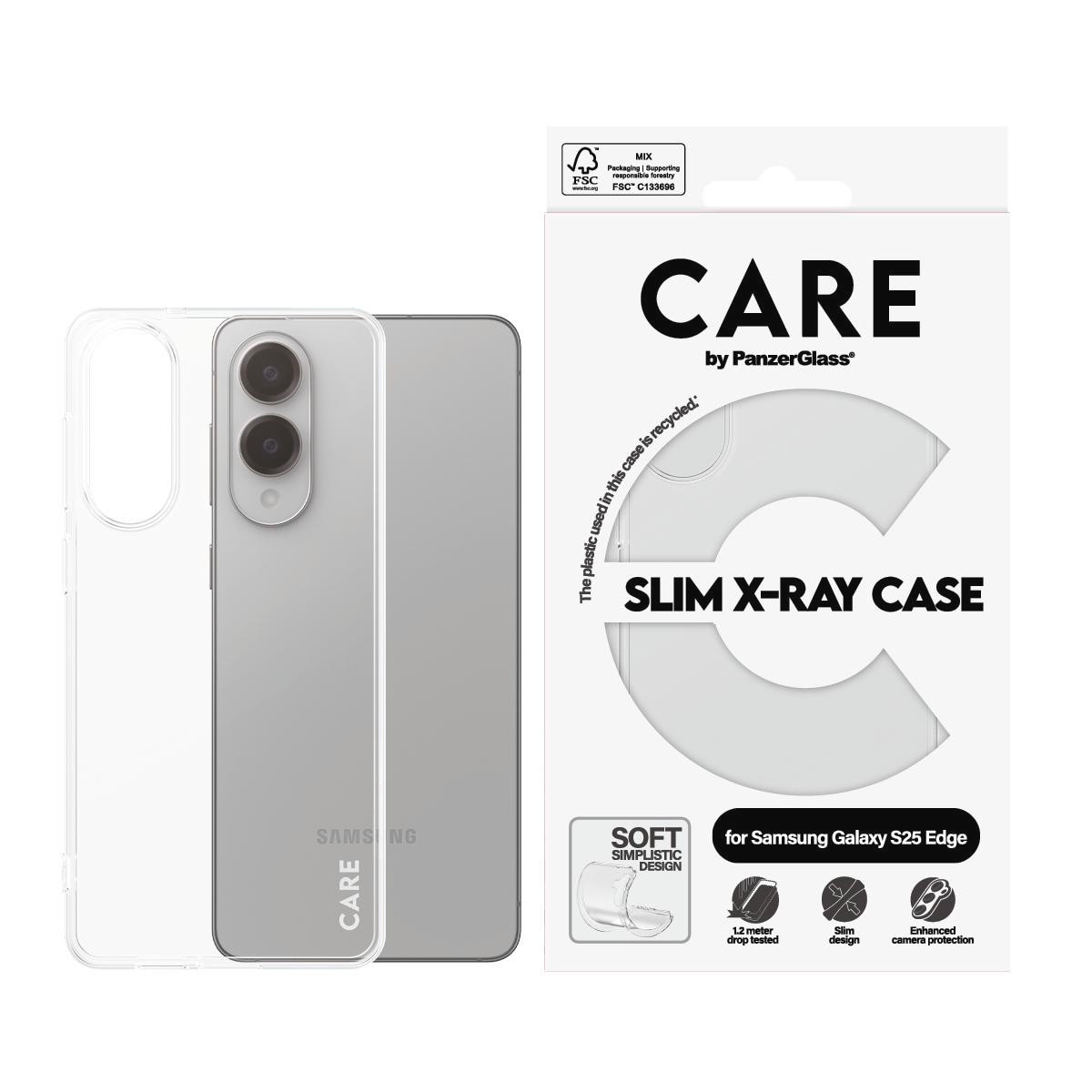 CARE by PanzerGlass® Fashionable Case Clear X-Ray Soft Basic für Samsung Galaxy S25 Edge