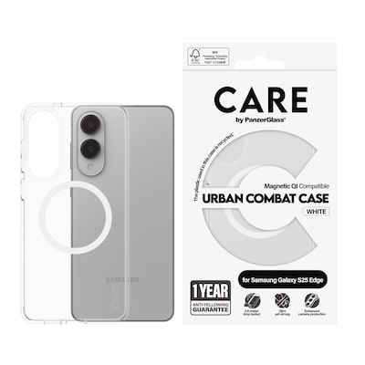 CARE by PanzerGlass® Flagship Case Qi Kompatibel für Samsung Galaxy S25 Edge weiß