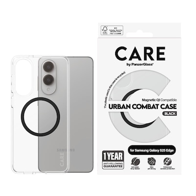 CARE by PanzerGlass® Flagship Case Qi Kompatibel für Samsung Galaxy S25 Edge schwarz