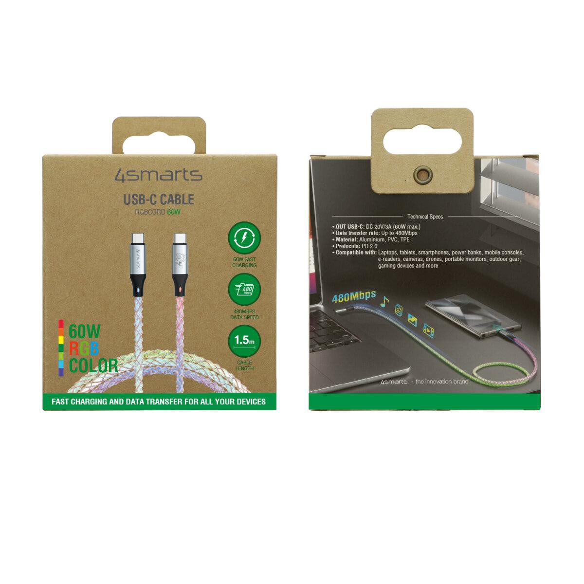 4smarts USB-C Kabel RGBCord 60W 1,5m