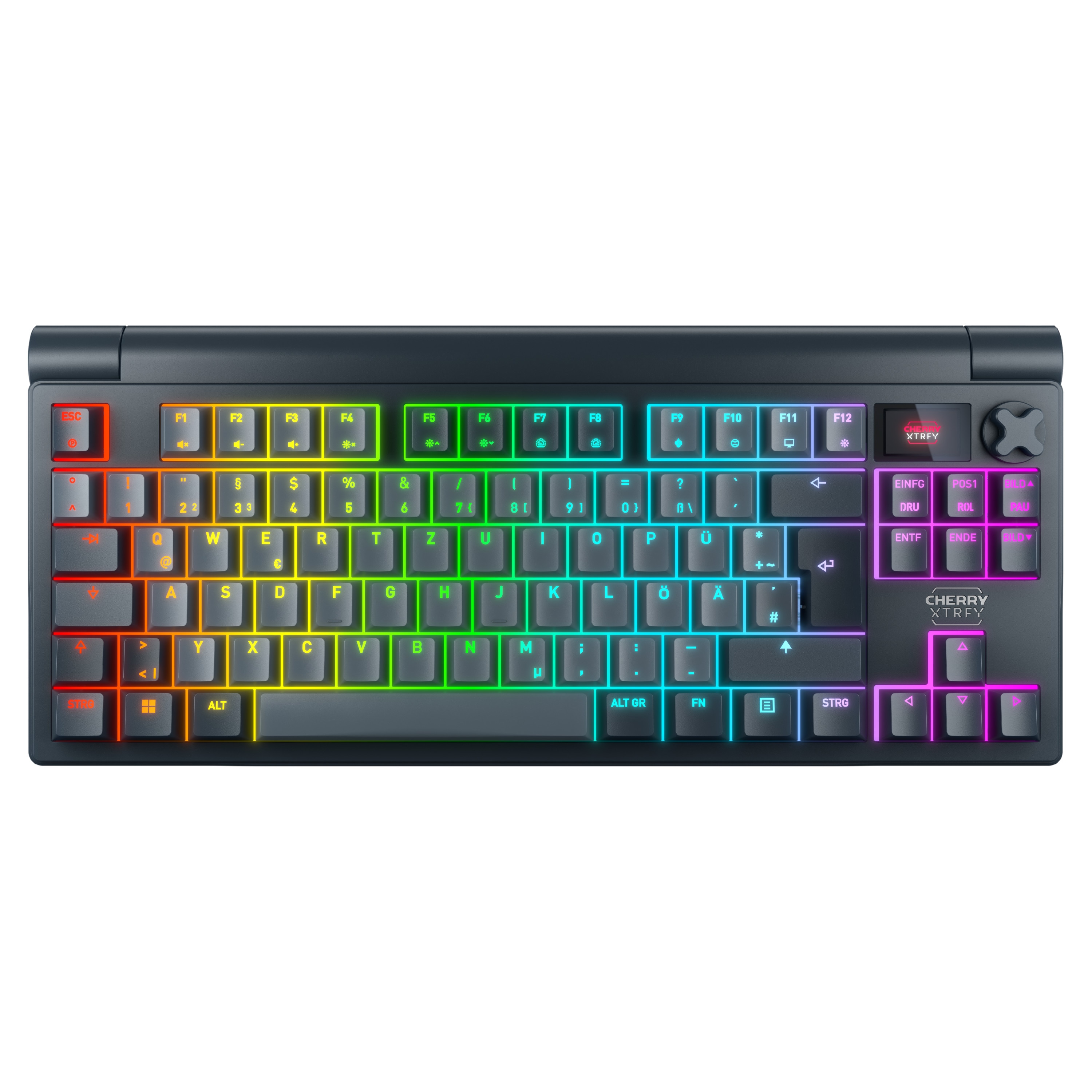 Cherry XTRFY MX 8.3 TKL Tastatur kabellos / kabelgebunden (Funk / Bluetooth), Schwarz