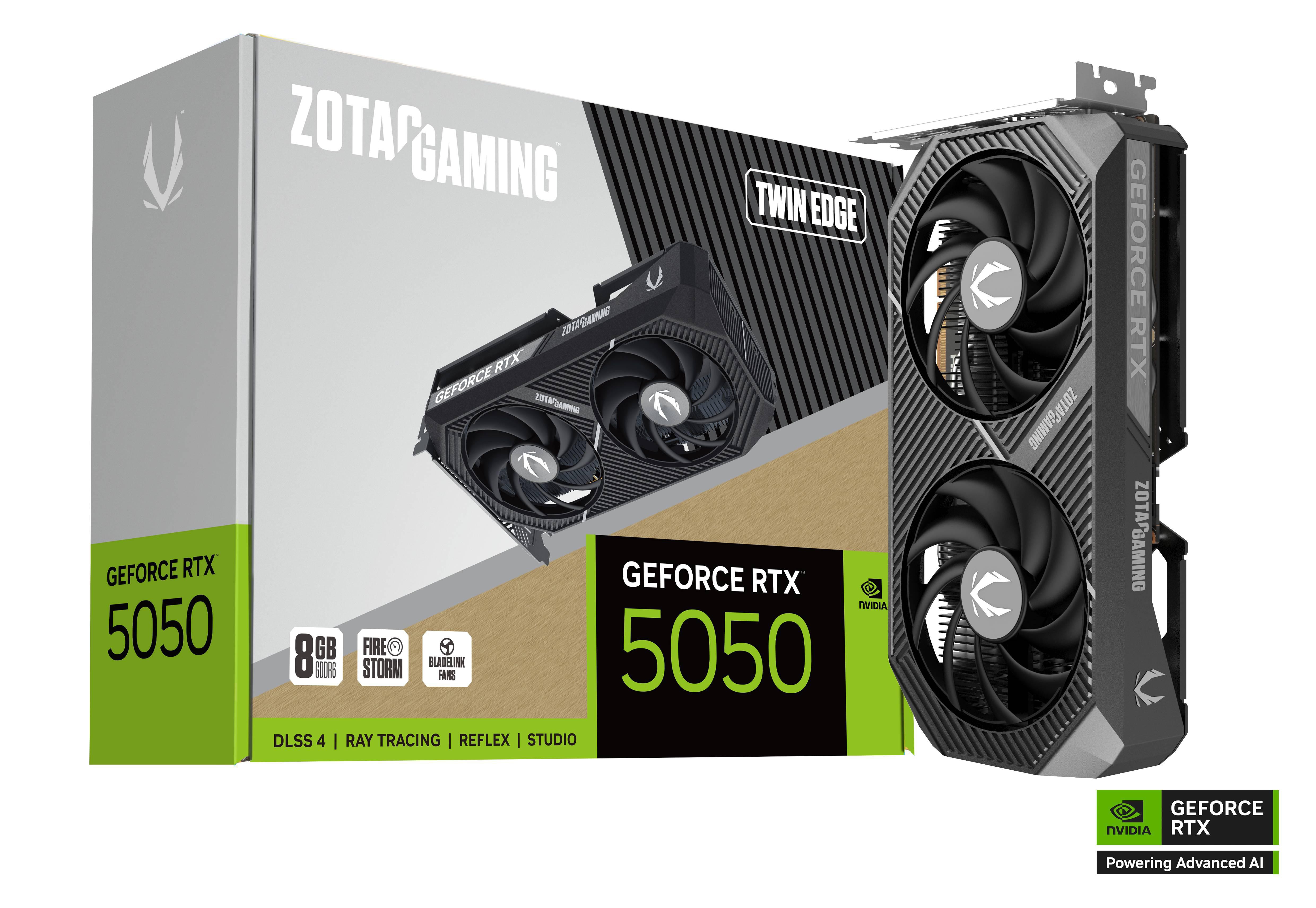 ZOTAC GAMING GeForce RTX 5050 Twin Edge 8GB GDDR6 Grafikkarte 3x DP, 1x HDMI