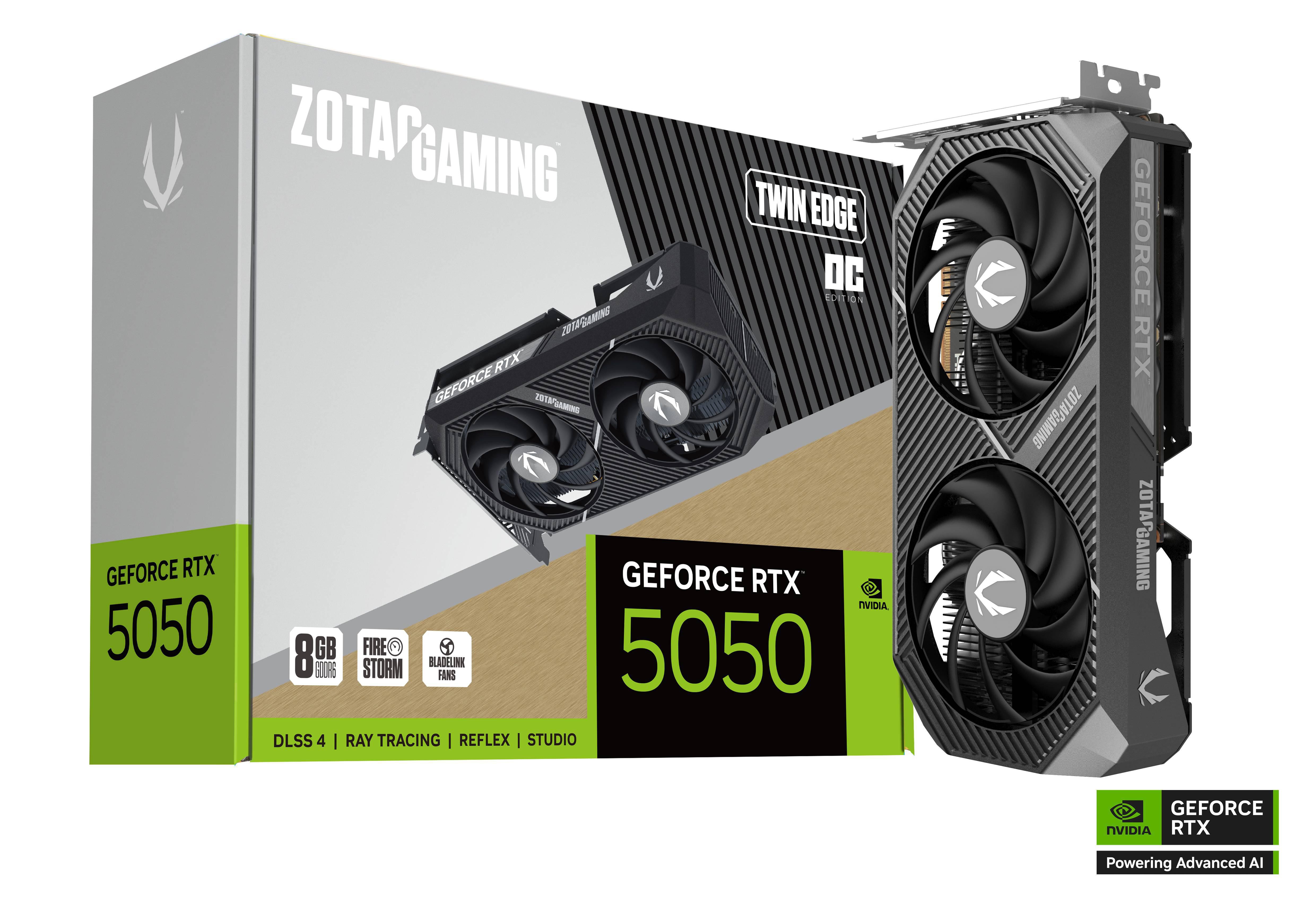 ZOTAC GAMING GeForce RTX 5050 Twin Edge OC 8GB GDDR6 Grafikkarte 3x DP, 1x HDMI