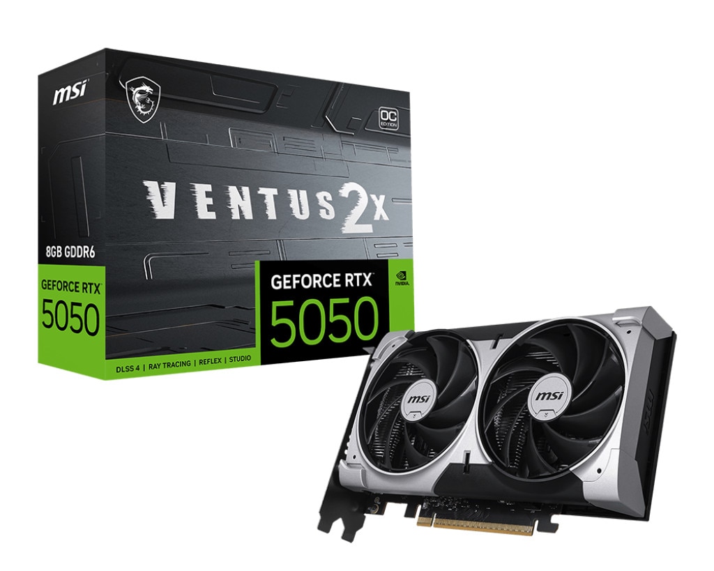 MSI GeForce RTX 5050 VENTUS 2X OC 8GB GDDR6 Grafikkarte, HDMI/DP