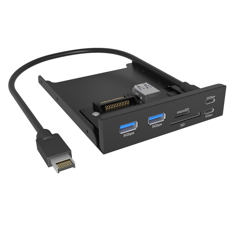 SR 9 günstig Kaufen-RaidSonic Icy Box IB-HUB1419-i3 USB Hub und Card Reader für 3,5” Schacht. RaidSonic Icy Box IB-HUB1419-i3 USB Hub und Card Reader für 3,5” Schacht <![CDATA[• 1x USB Type-C® auf USB Type-E mit einer Übertragungsrate von bis zu 20 Gb