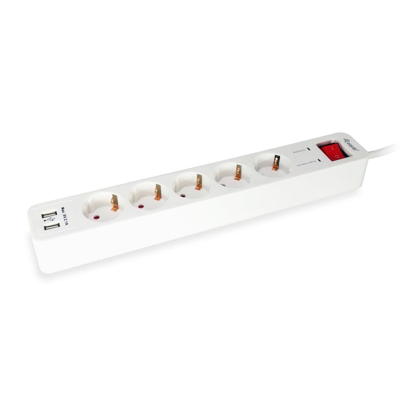 Stecker und günstig Kaufen-EQUIP 245554 5fach Verteiler mit Schalter und 2fach USB-Lader, Mehrfachsteckdose Schuko. EQUIP 245554 5fach Verteiler mit Schalter und 2fach USB-Lader, Mehrfachsteckdose Schuko <![CDATA[• Netzstecker: Schuko CEE7/7 90° Angled • 5 x Schuko • Nennspannung: 