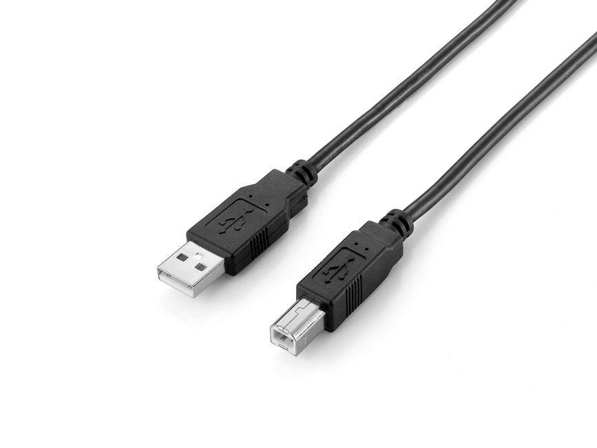 EQUIP 128860 USB 2.0 A auf B Kabel, 1.8m M/M Schwarz