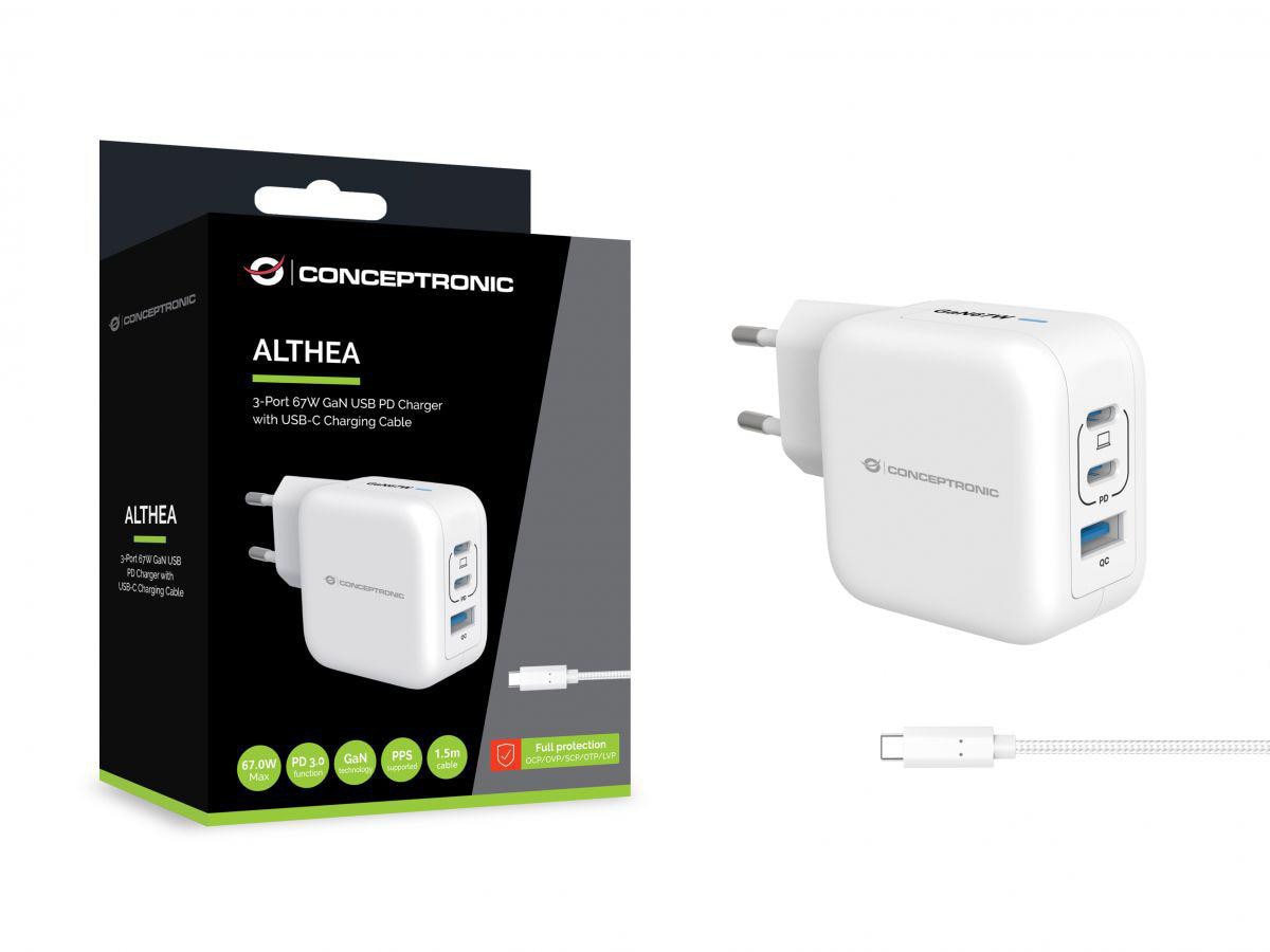 Conceptronic ALTHEA17W 3-Port-67-W-USB-Ladegerät